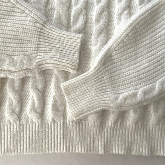 Free Assembly Cable Knit Sweater Womens Size 2XL Ivory Fisherman Chunky Soft - Picture 6 of 14